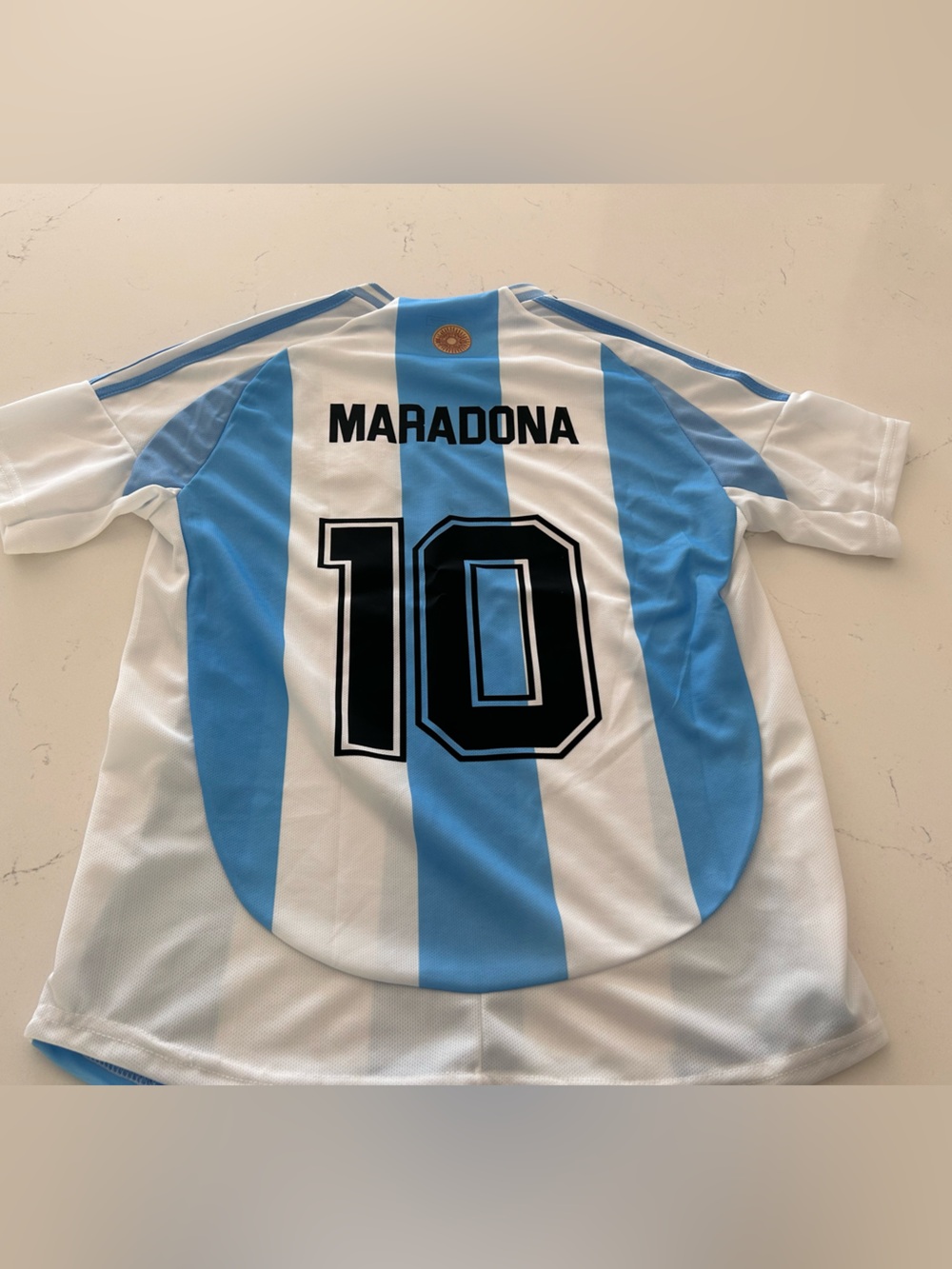 Maradona adidas Kids Soccer Jersey - Blue & White with Gold Accents NWOT